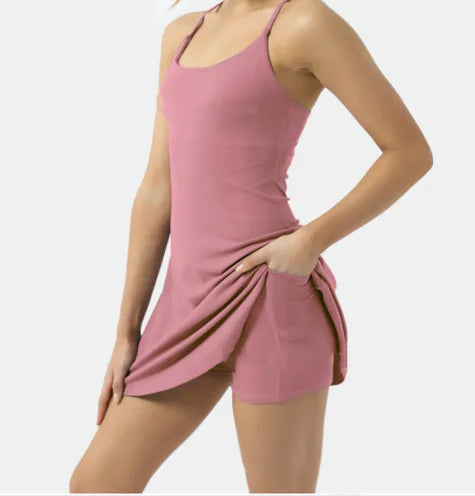 Slim-Fit Yoga Vest and Shorts Set