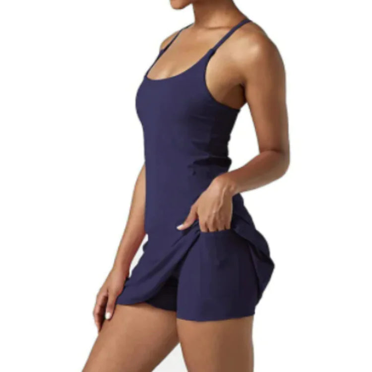 Slim-Fit Yoga Vest and Shorts Set