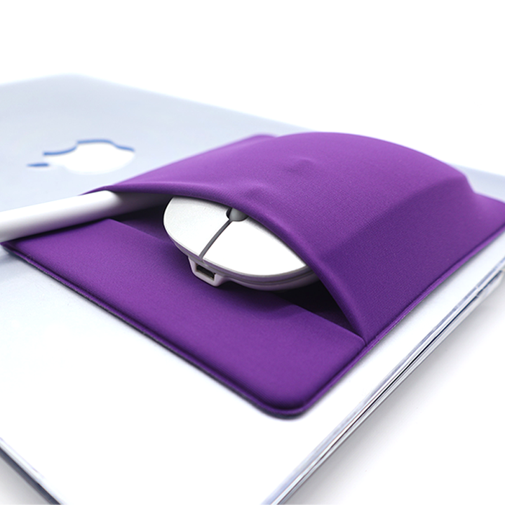 Lycra Mouse Hard Drive Storage Pouch with Pen Pouch Stick on Laptop Slim Mouse Sleeve Holder