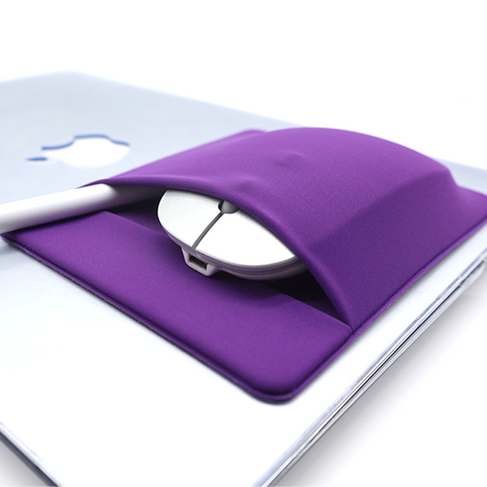 Lycra Mouse Hard Drive Storage Pouch with Pen Pouch Stick on Laptop Slim Mouse Sleeve Holder