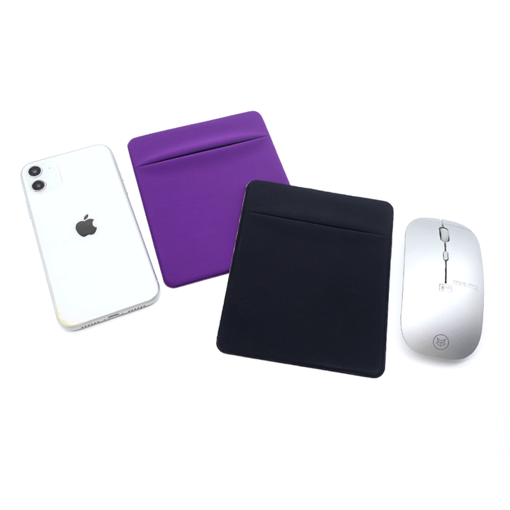 Lycra Mouse Hard Drive Storage Pouch with Pen Pouch Stick on Laptop Slim Mouse Sleeve Holder